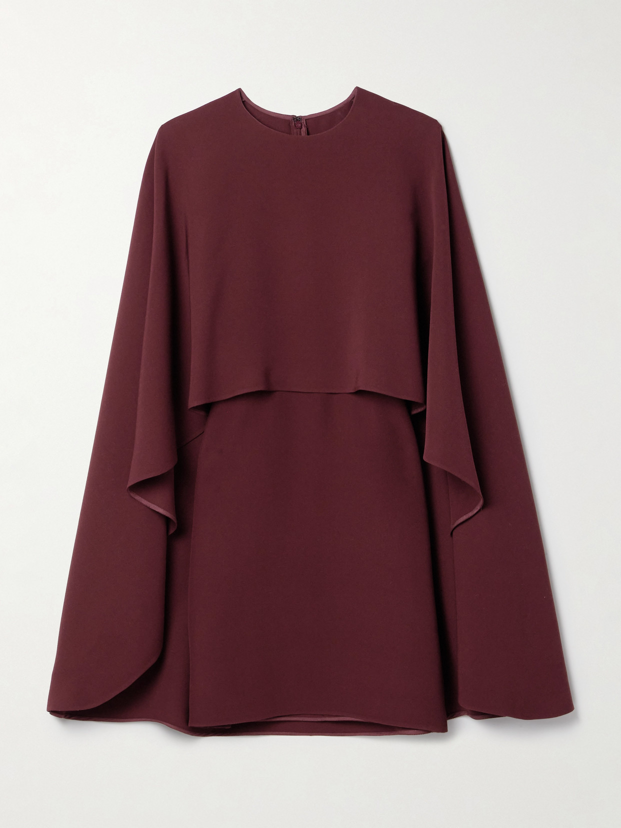 Valentino Cape-effect Silk-crepe Mini Dress In Rubin