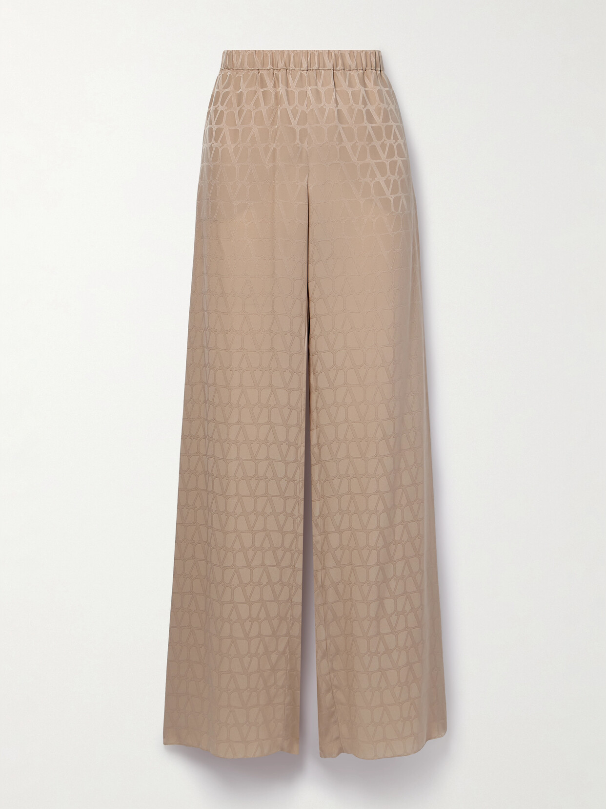 Valentino Garavani Silk Satin-jacquard Pants - Neutrals