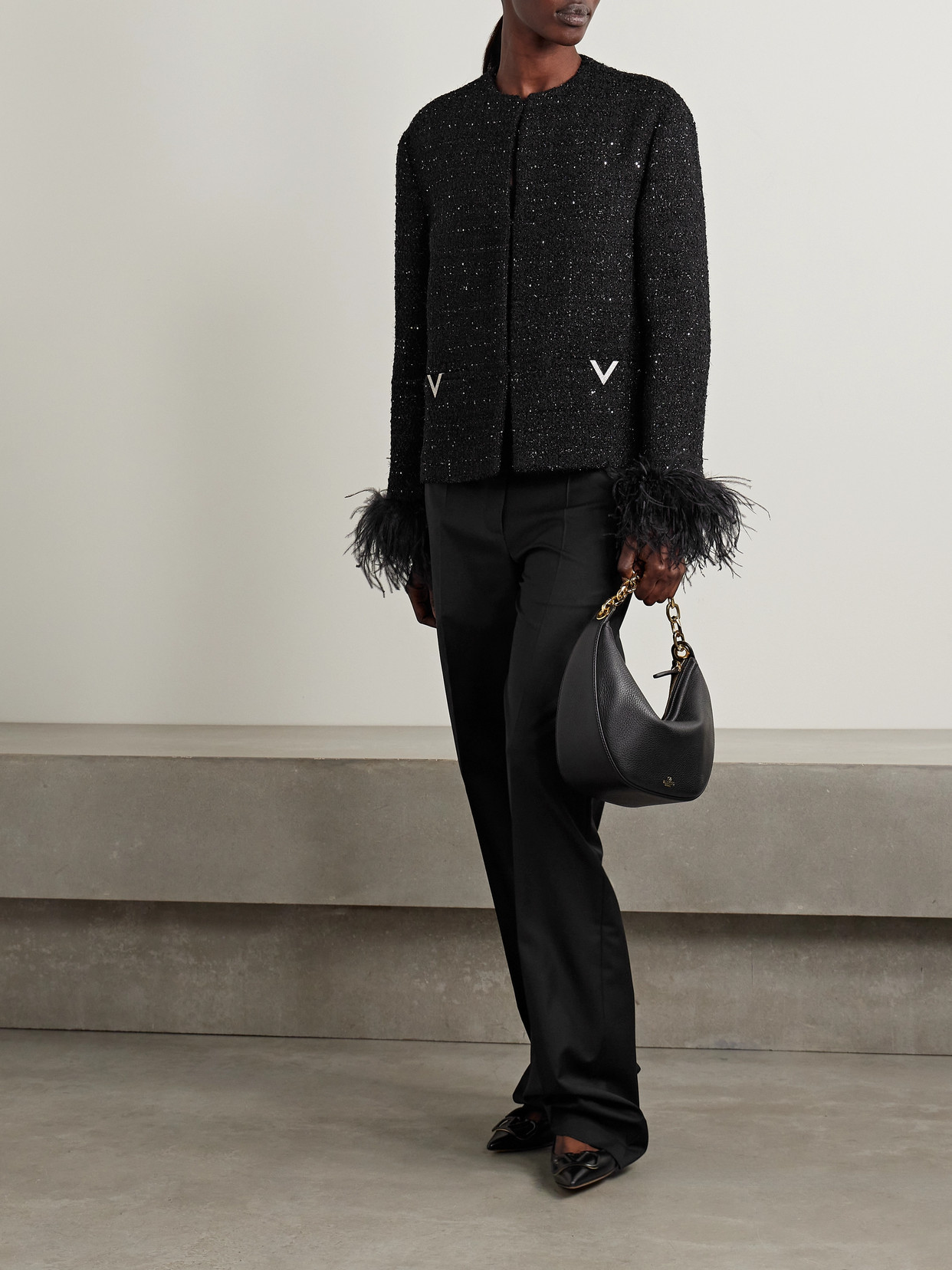 Garavani - Embellished Metallic Bouclé-Tweed Jacket