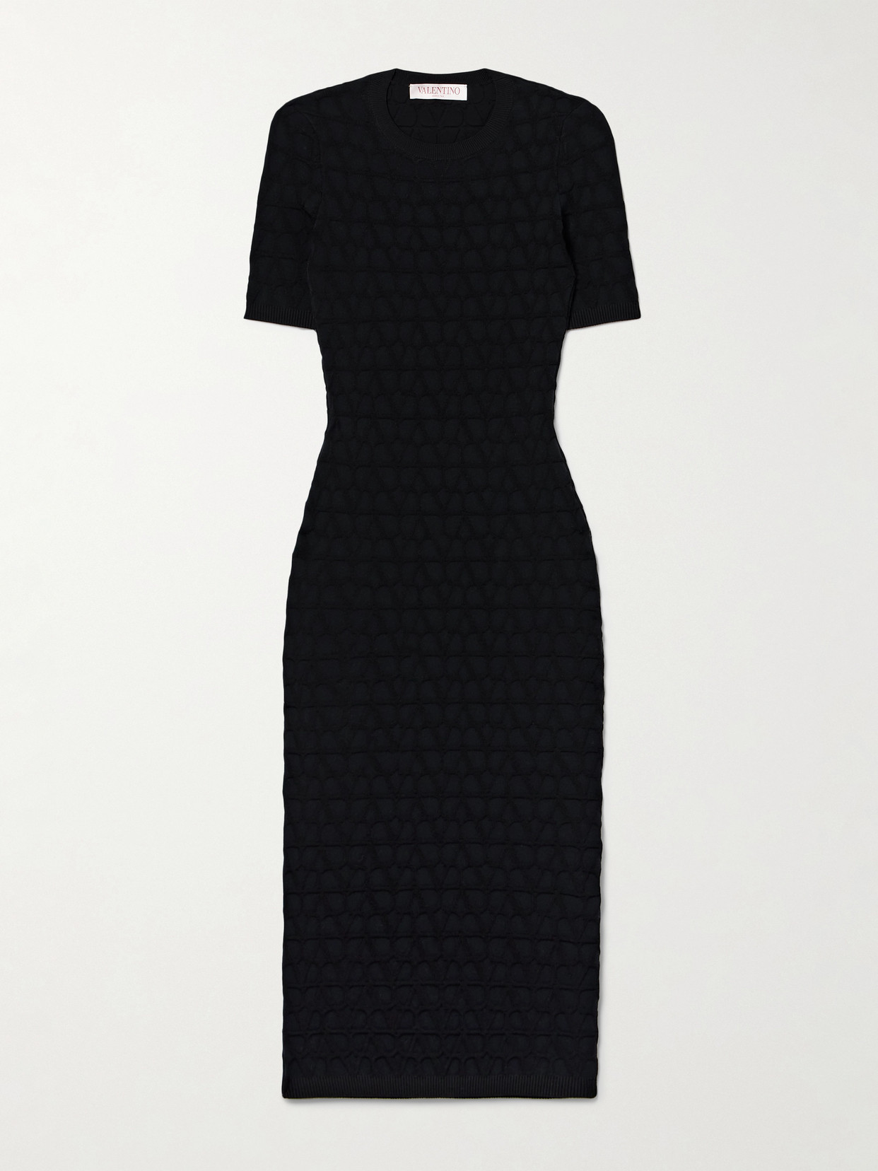 Valentino Garavani Jacquard-knit Midi Dress - Black
