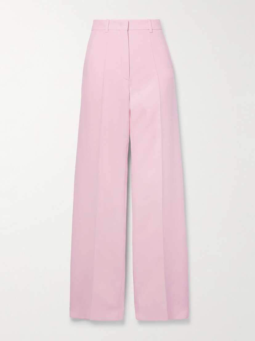 Valentino Garavani Wool And Silk-blend Crepe Straight-leg Pants