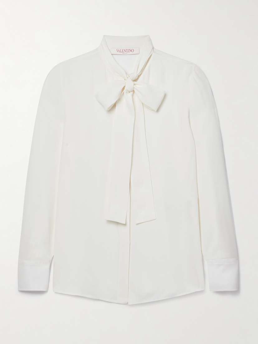 Valentino Garavani Pussy-bow Silk-georgette Shirt