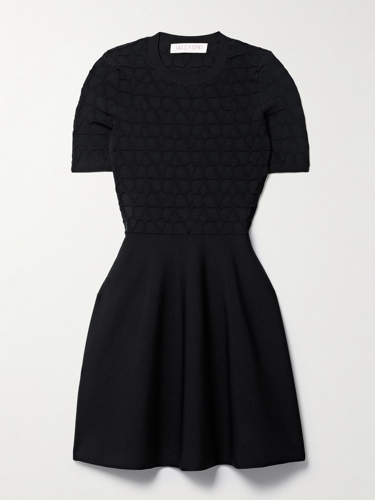 Valentino Garavani Jacquard-knit Mini Dress - Black