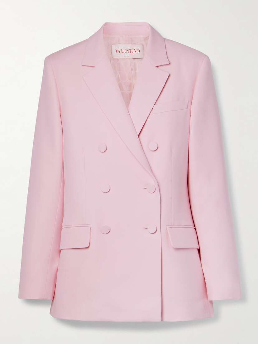 Valentino Garavani Double-breasted Wool And Silk-blend Crepe Blazer