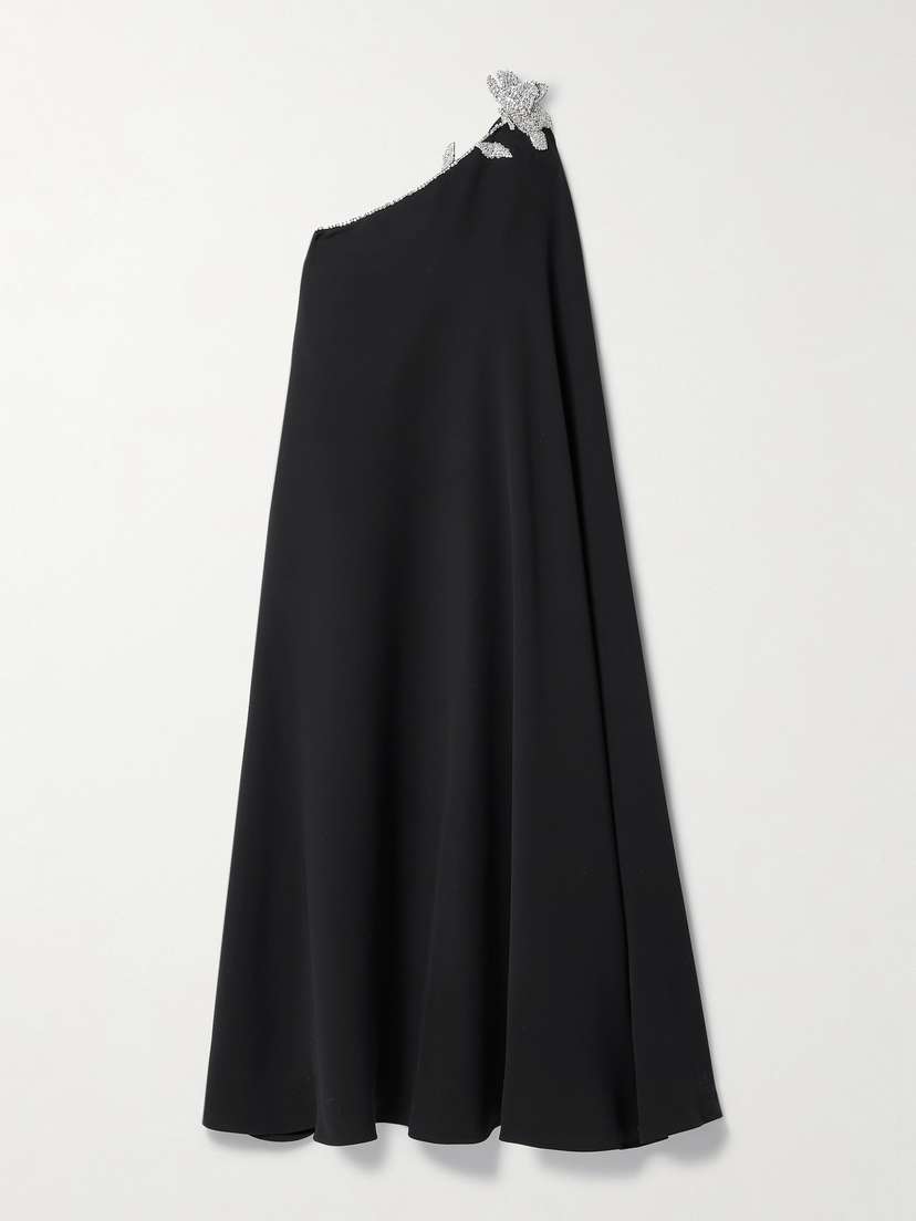 Valentino Garavani One-shoulder Embellished Silk-crepe Tunic