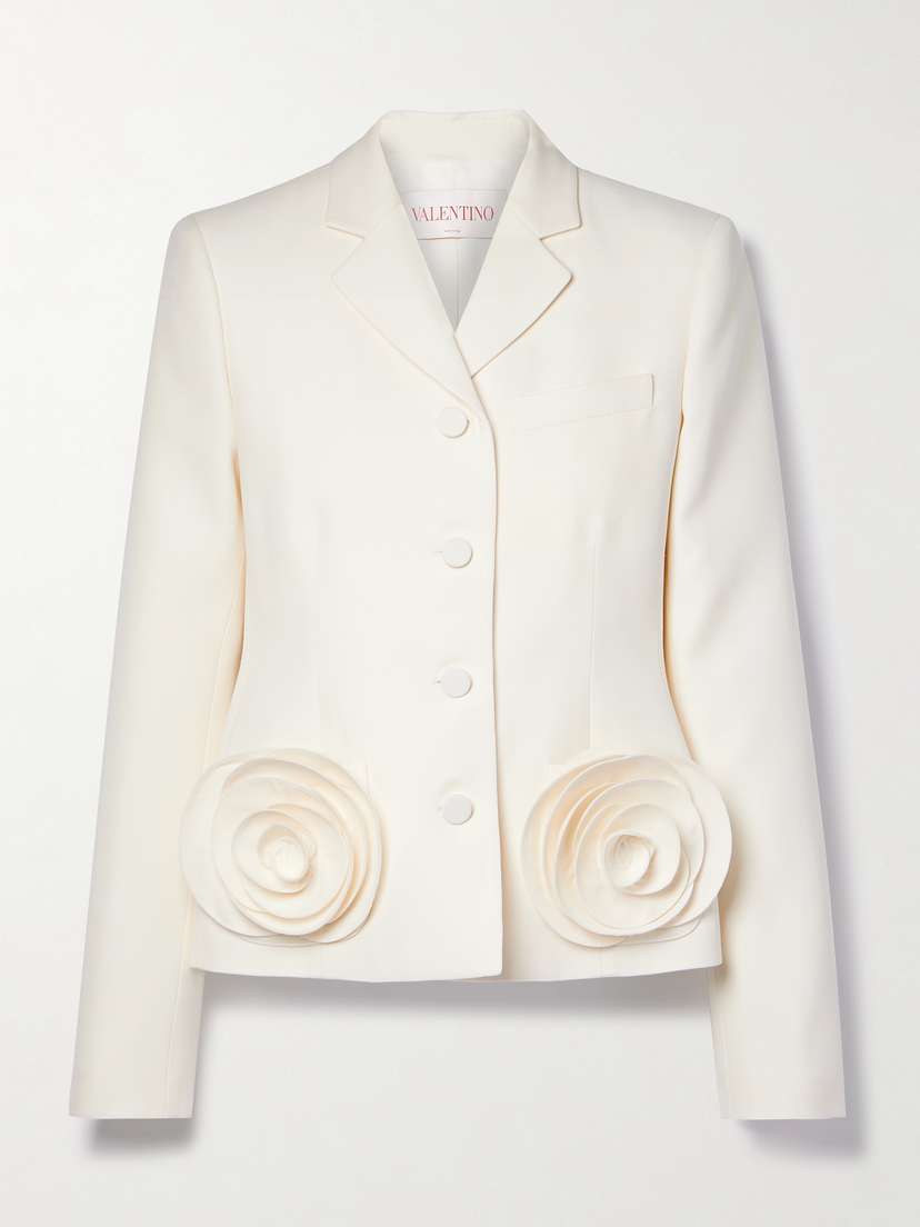Valentino Garavani Embellished Wool And Silk-blend Blazer