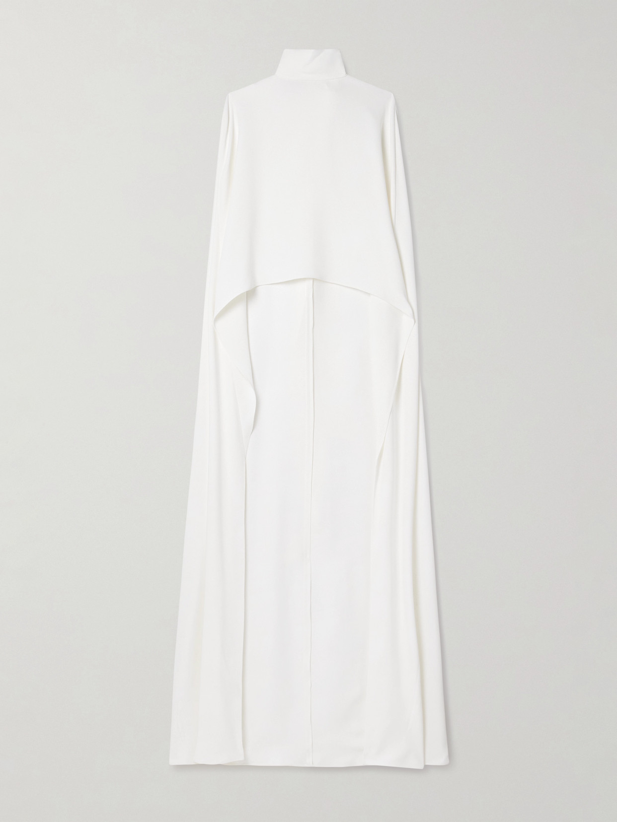 Valentino Tie-detailed Cape-effect Silk-crepe Top In Ivory