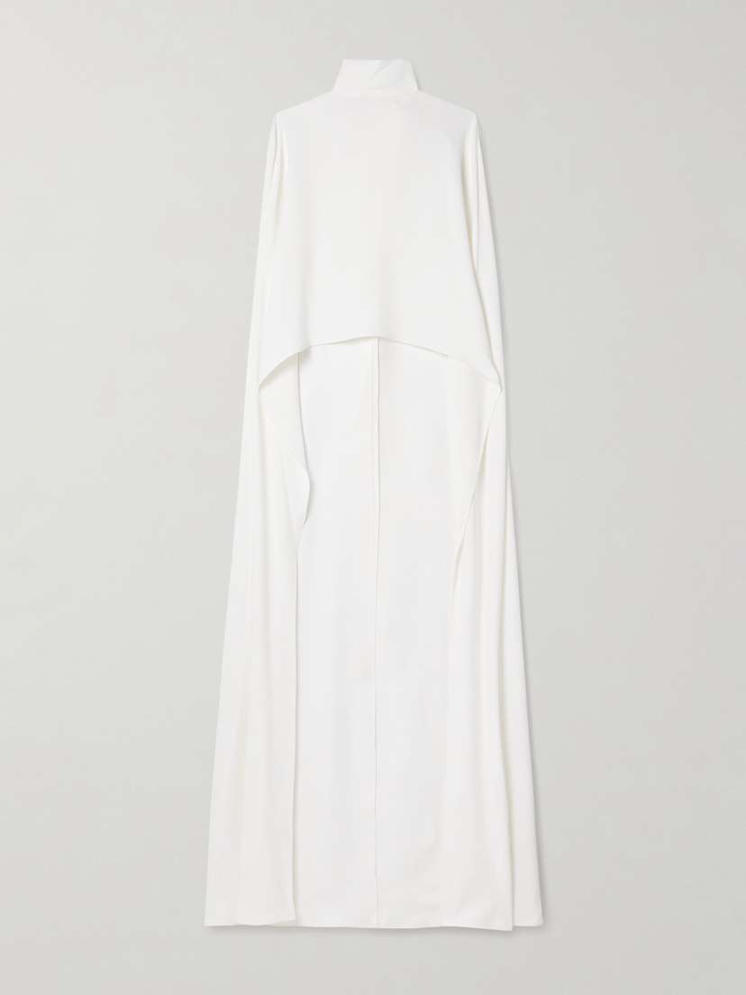 Valentino Garavani Tie-detailed Cape-effect Silk-crepe Top