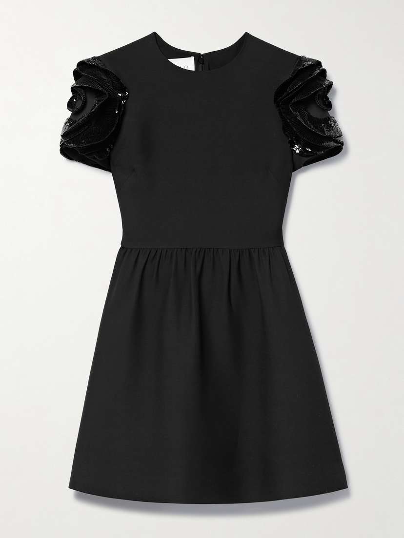 Valentino Garavani Ruffled Sequin-embellished Crepe Mini Dress