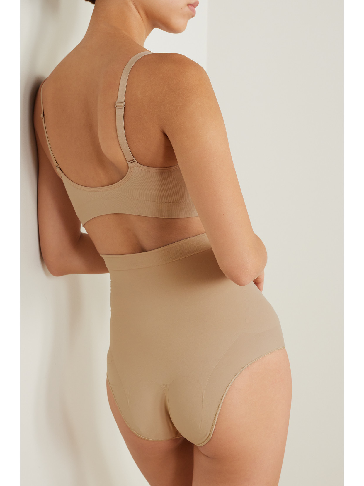 Shop Skims Seamless Sculpt Sculpting High Waist Briefs In Neutrals