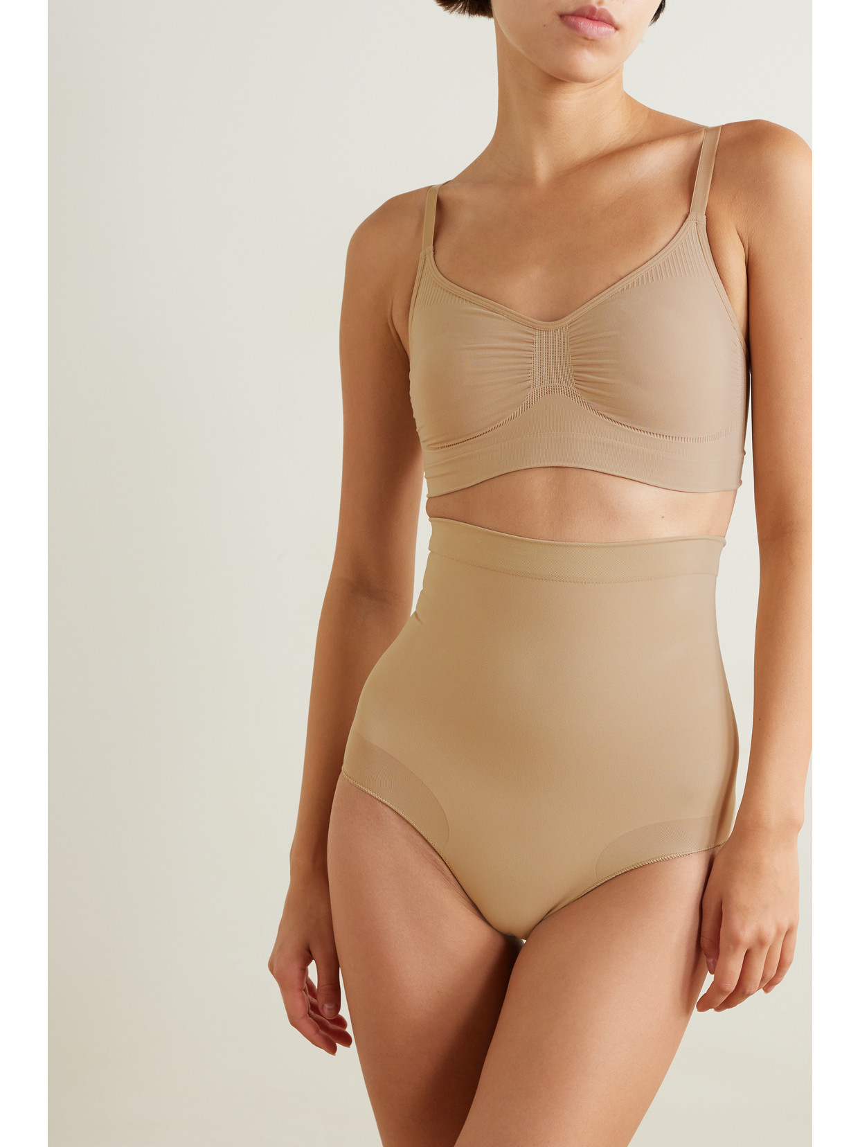 Shop Skims Seamless Sculpt Sculpting High Waist Briefs In Neutrals