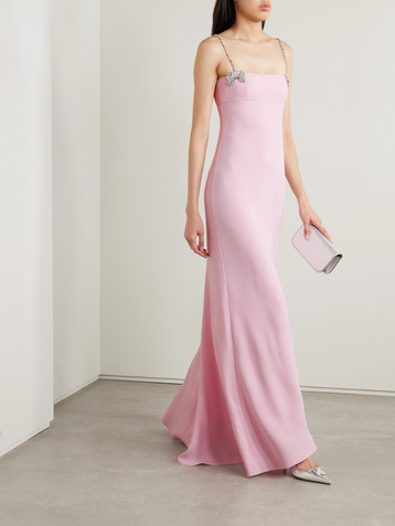 Valentino Garavani Crystal-embellished silk-crepe gown
