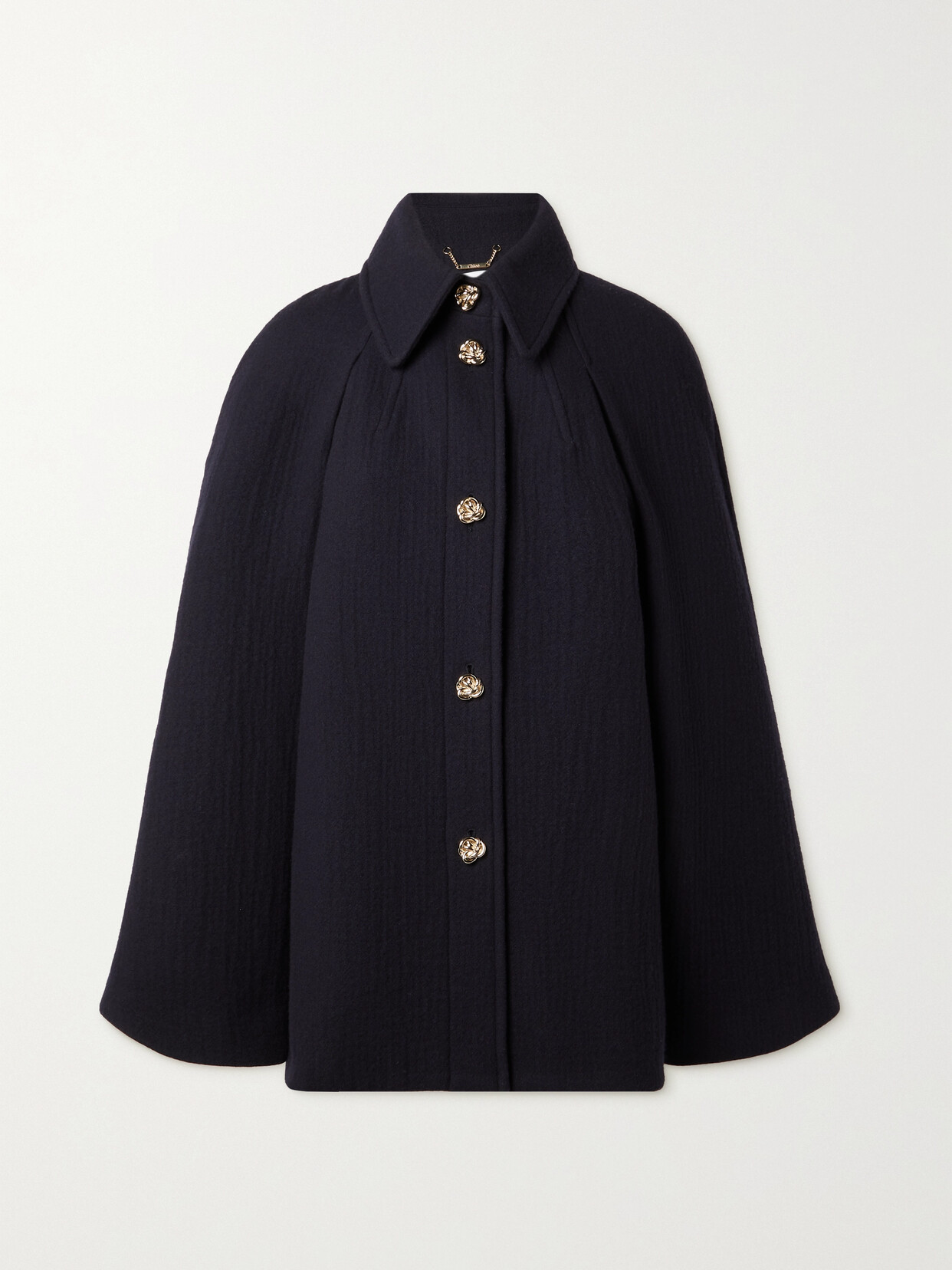 Chloé Cape-effect Wool Coat - Blue