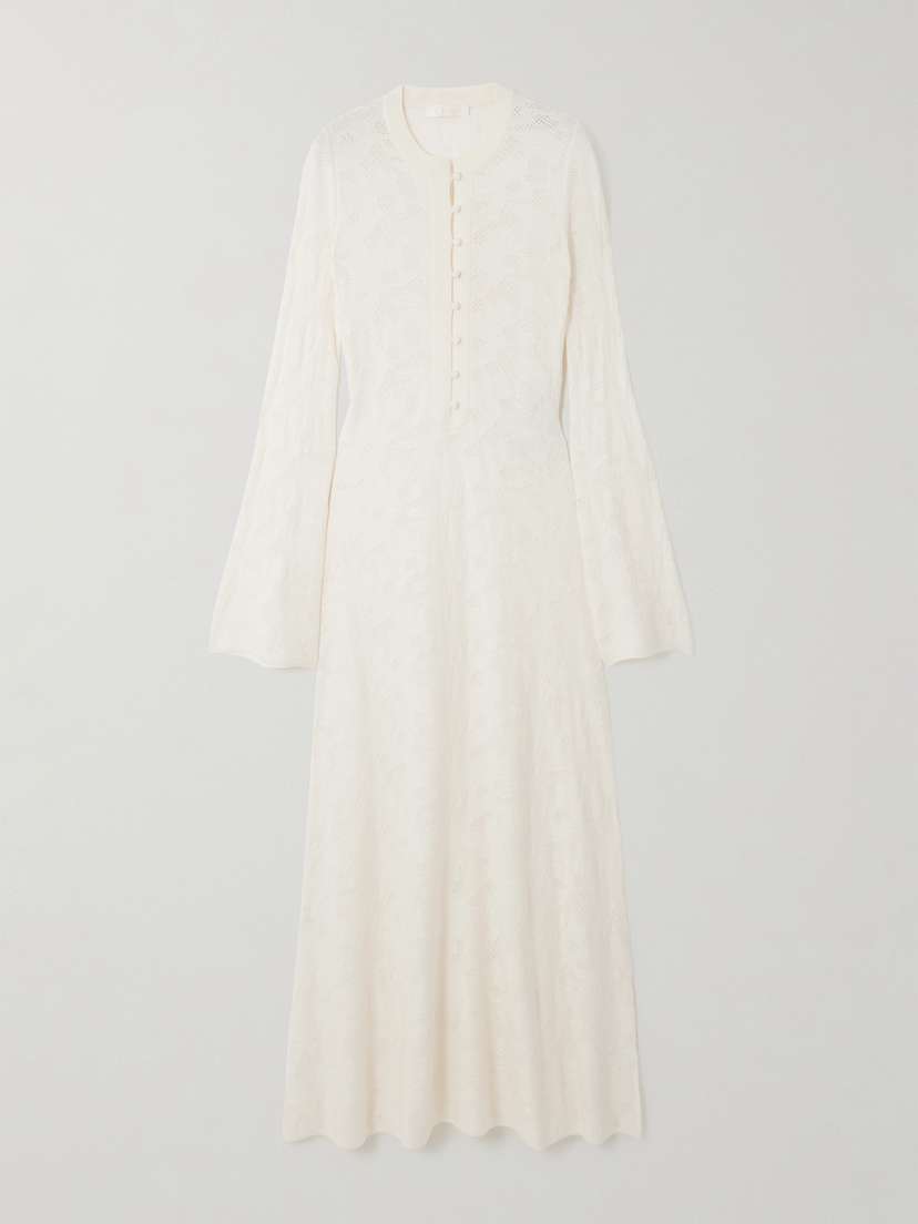 Chloé Wool And Silk-blend Midi Dress - x large