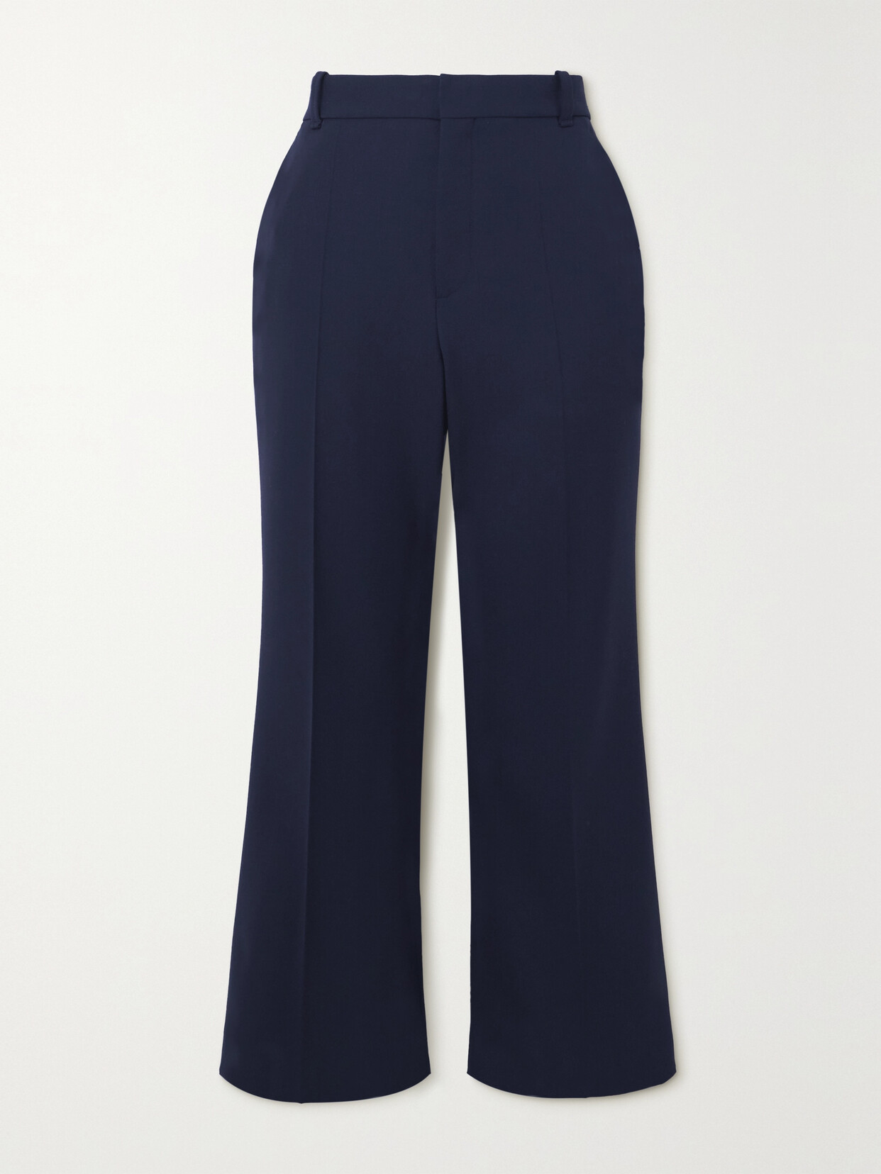 Chloé Cropped Stretch-wool Flared Pants - Blue