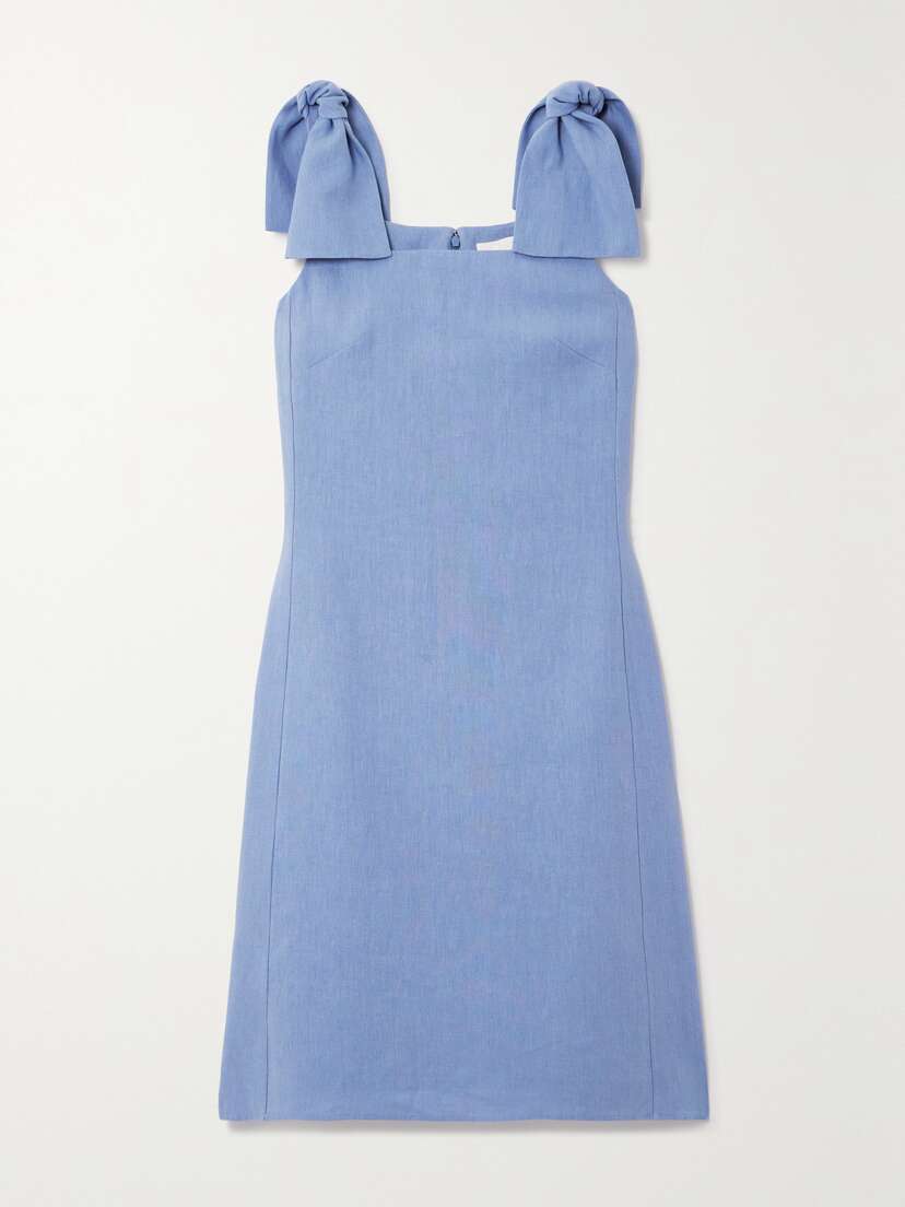 Chloé Bow-embellished Linen-canvas Dress
