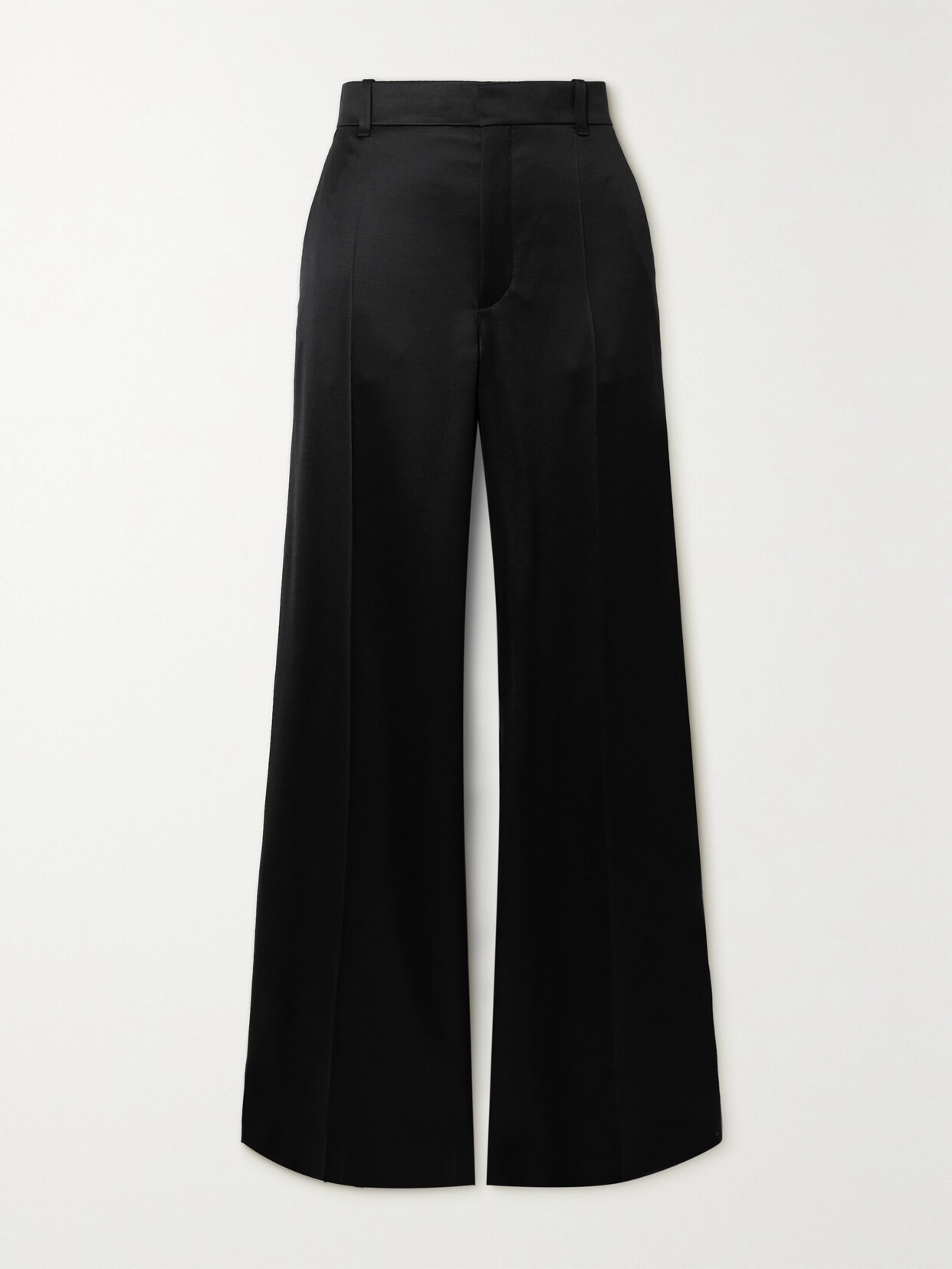 Chloé Broken-heel Low-rise Stretch-wool Pants In Black