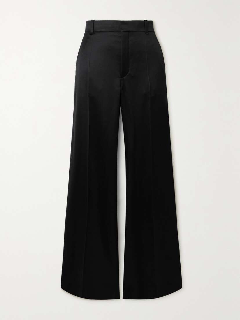 Chloé Wool And Silk-blend Wide-leg Pants