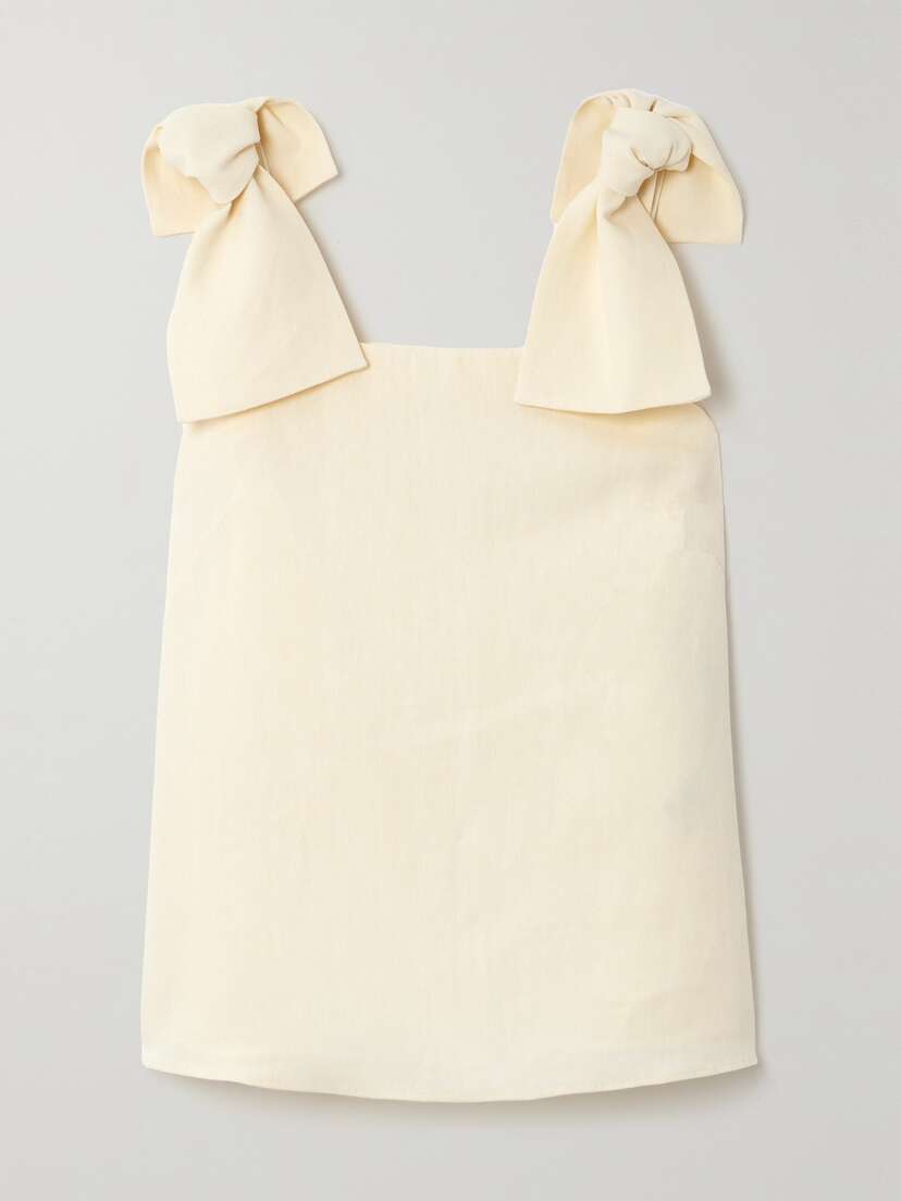Chloé Bow-detailed Linen-canvas Top