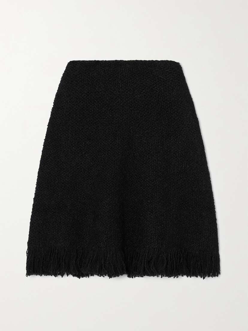 Chloé Frayed Wool-blend Bouclé Mini Skirt - x large