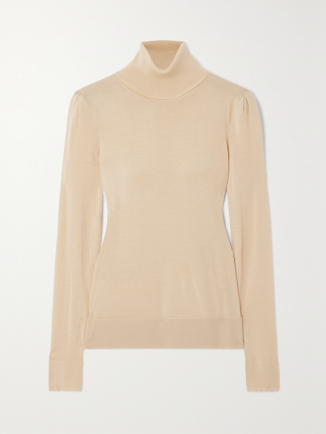 Shop Chloé Wool Turtleneck Sweater In Neutrals