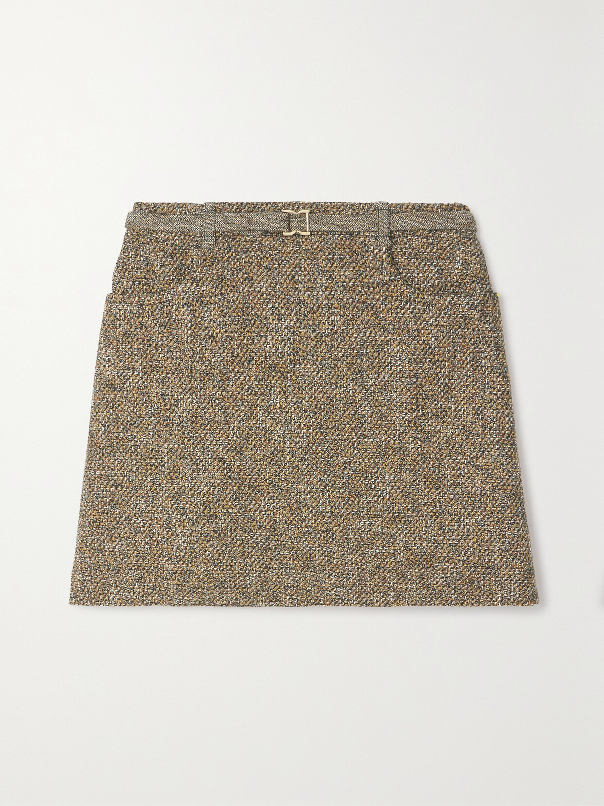 Chloé Belted Wool-blend Tweed Mini Skirt - Brown