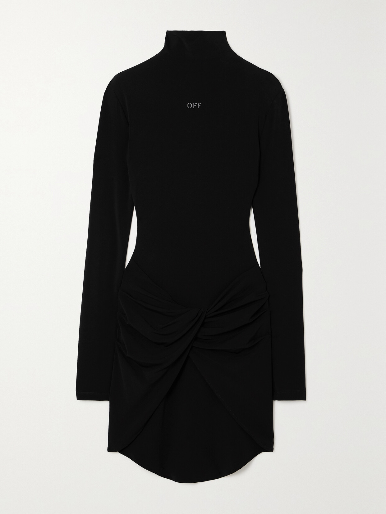 Off-White Printed Twist-front Crepe Mini Dress - Black