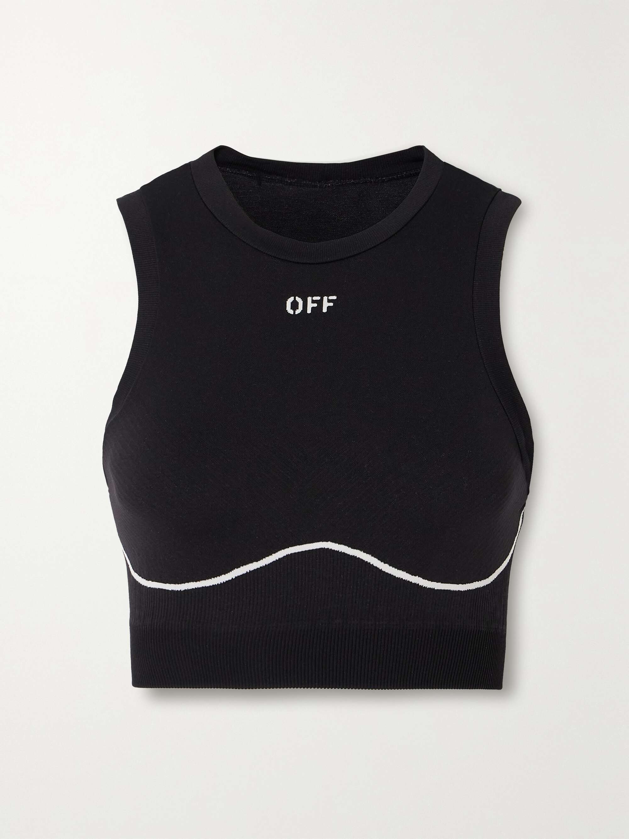 OFF-WHITE Off Stamp ribbed stretch sports bra