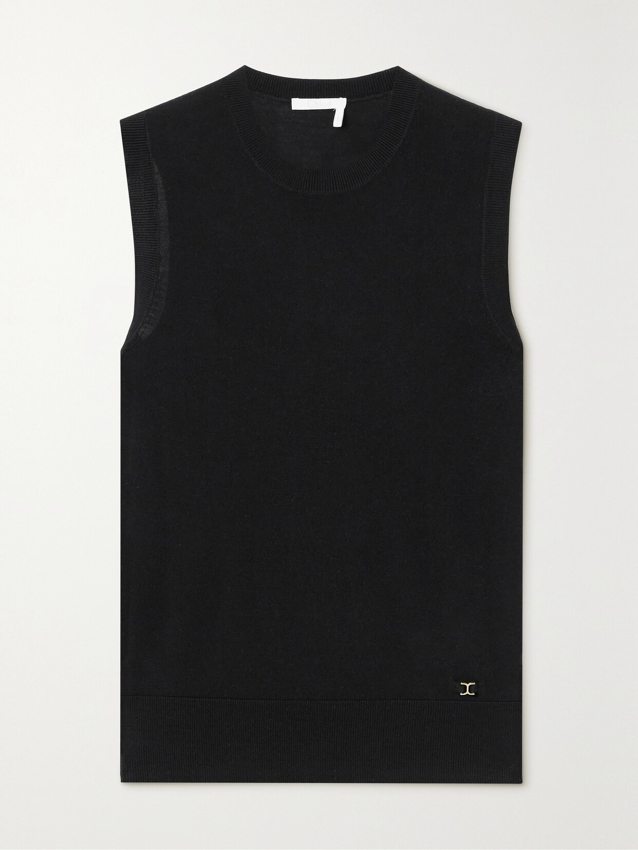 Chloé Sleeveless Wool Knitted Top In Black