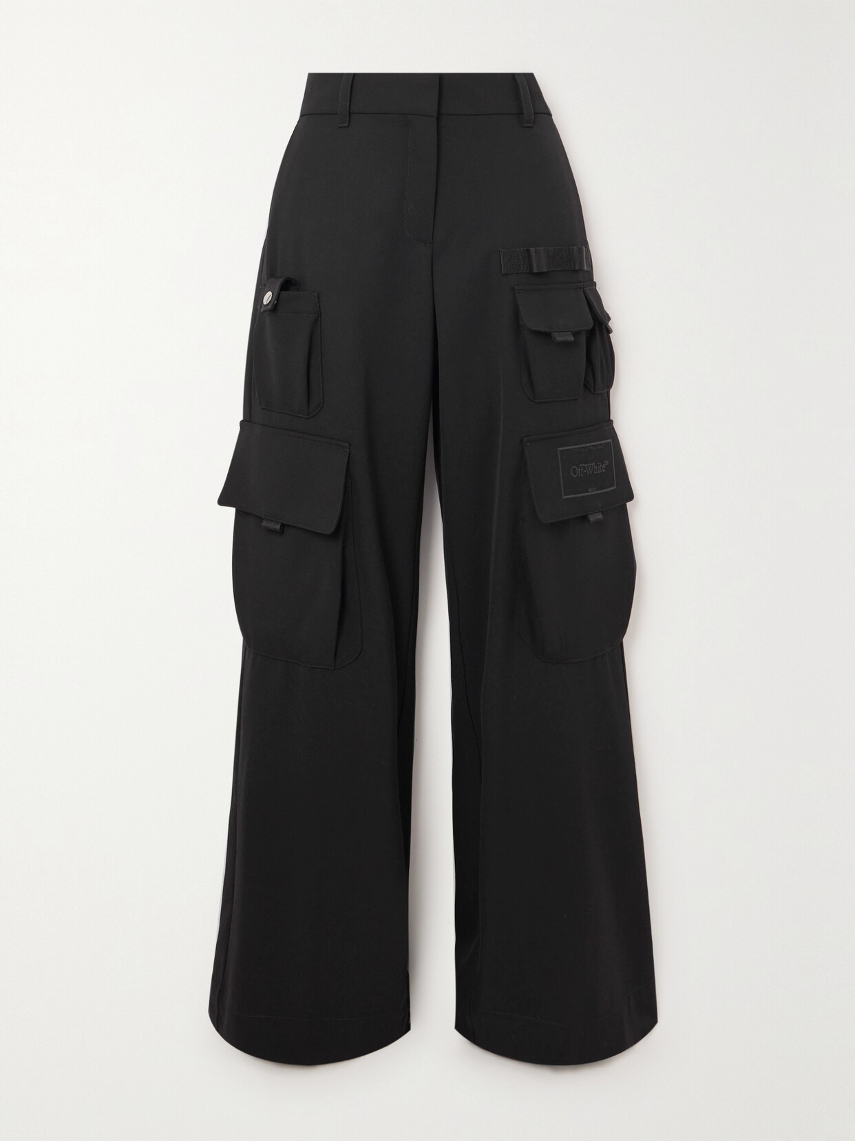 Off-White Toybox Wool Wide-leg Cargo Pants - Black