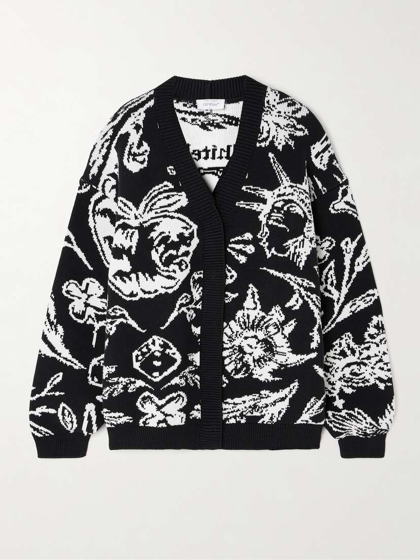 Off-White Tattoo Oversized Cotton-blend Jacquard Cardigan