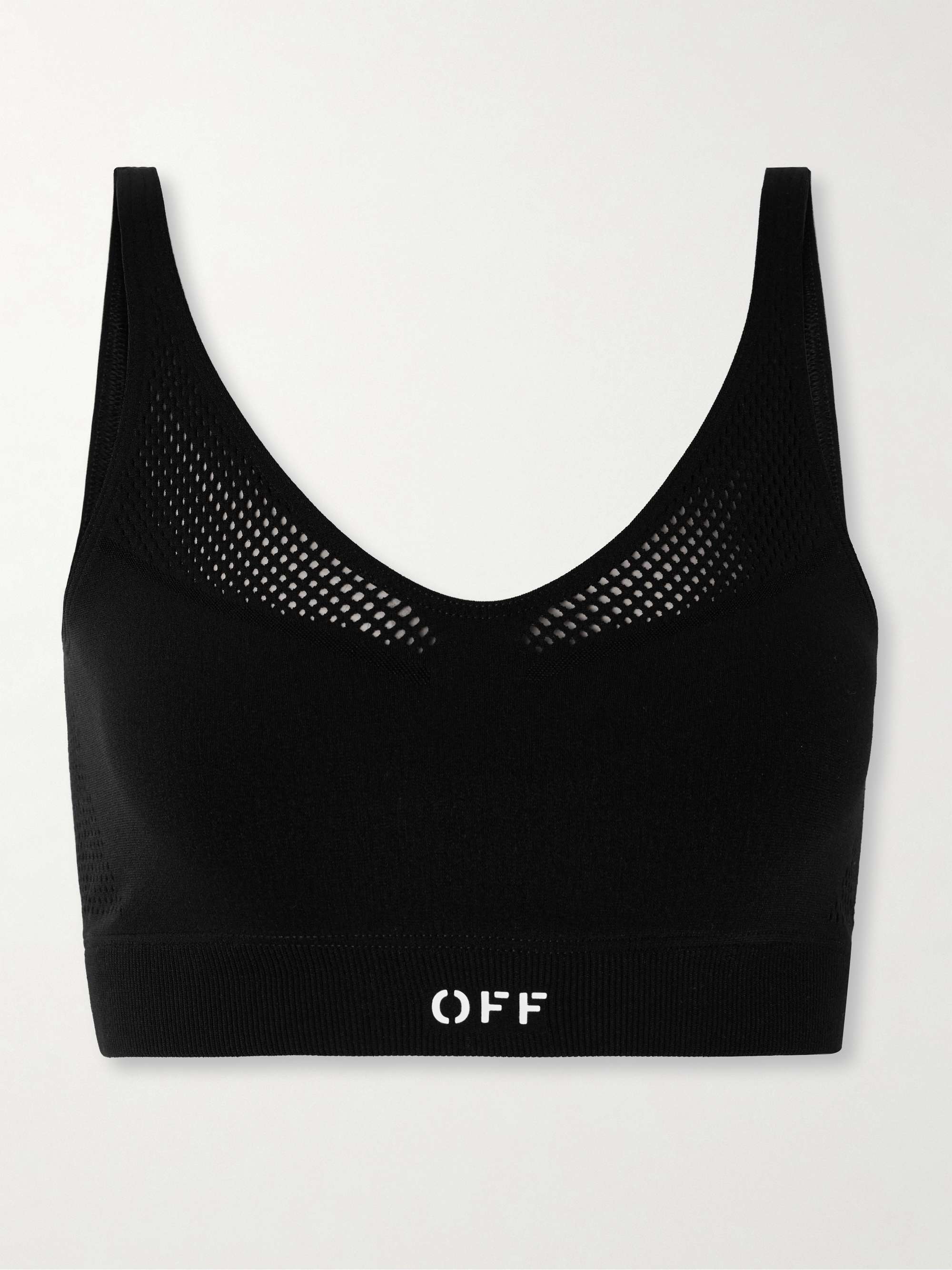 OFF-WHITE Perforated stretch sports bra