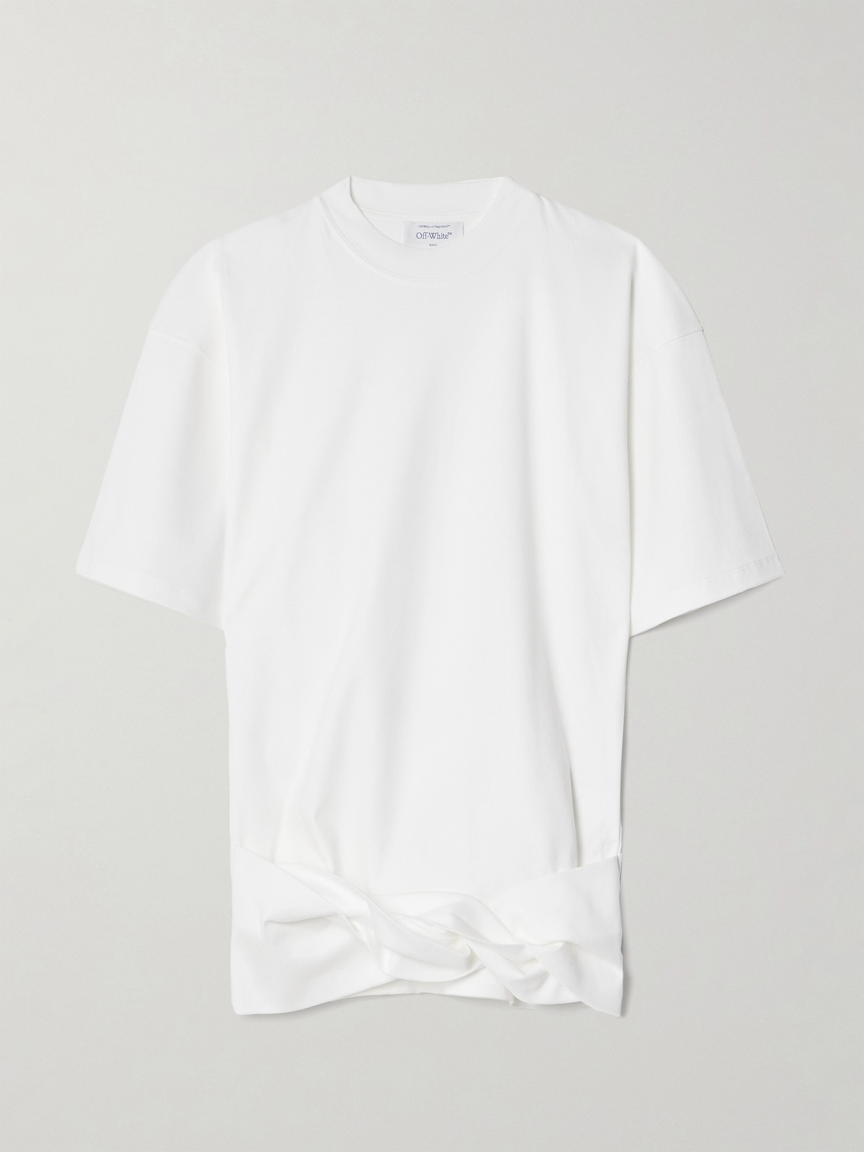 Off-White Twist-front Cotton-jersey T-shirt - large