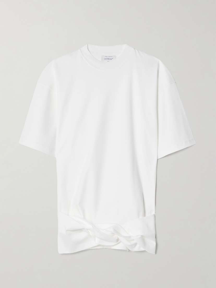 Off-White Twist-front Cotton-jersey T-shirt