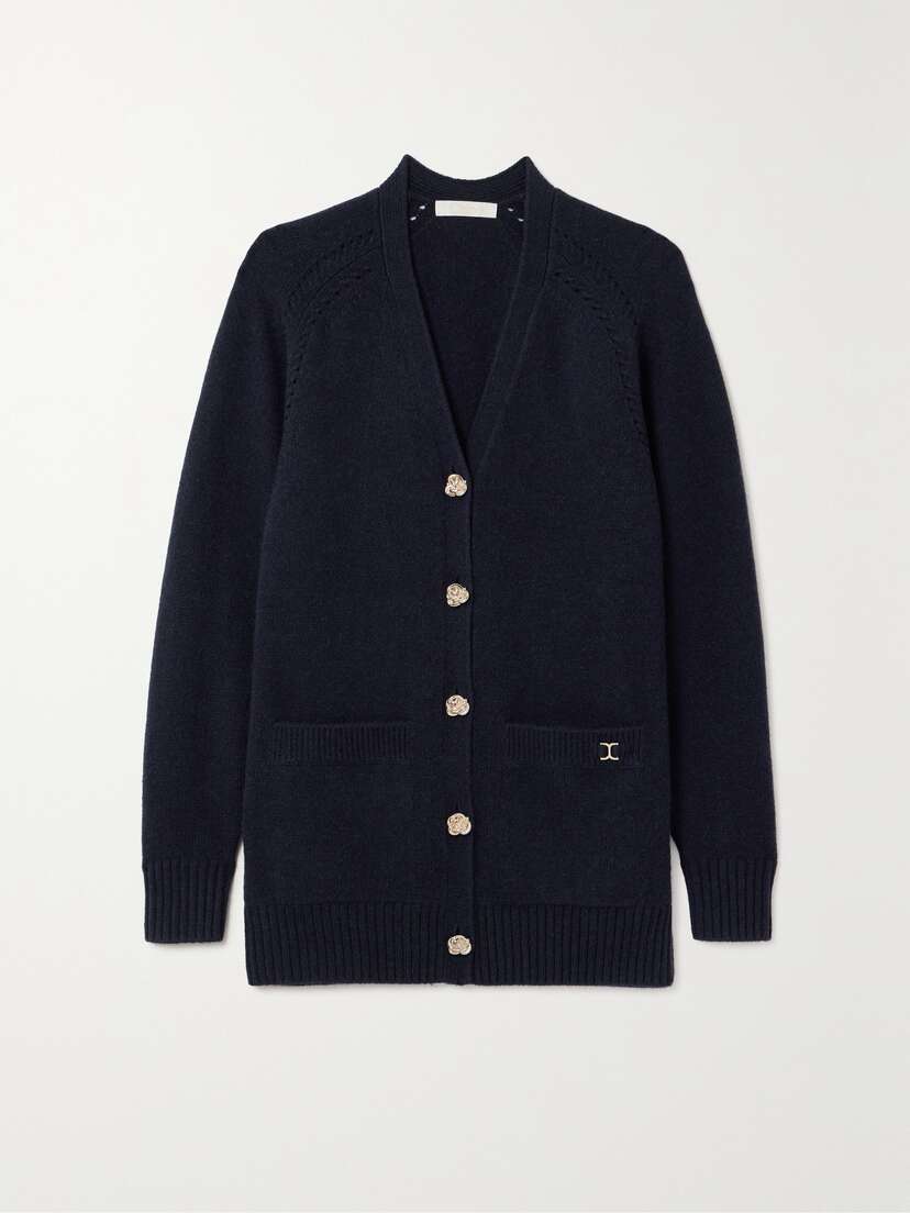 Chloé + Net Sustain Recycled Cashmere And Wool-blend Cardigan - x large
