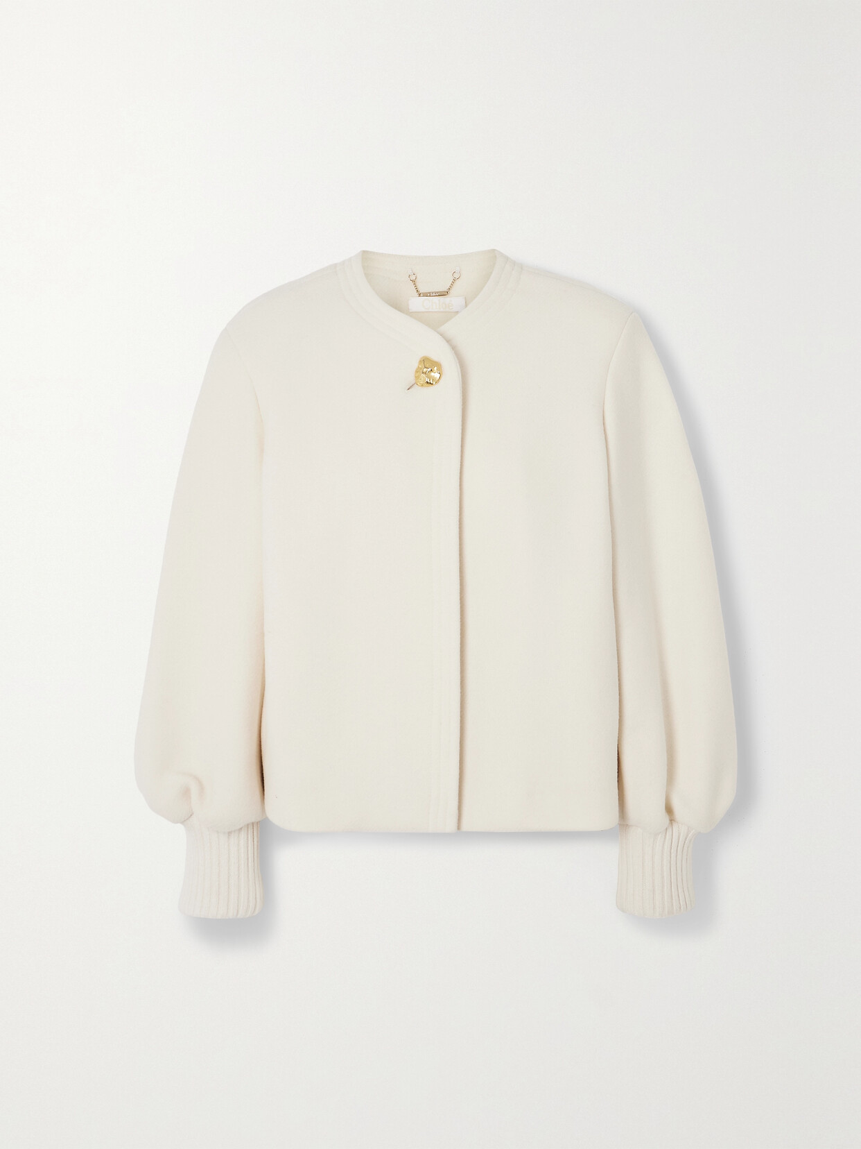 Chloé Embellished Wool-blend Jacket - White