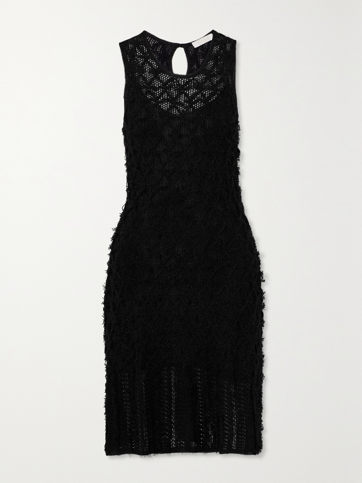 Chloé Tweed And Lace Mini Dress - Black