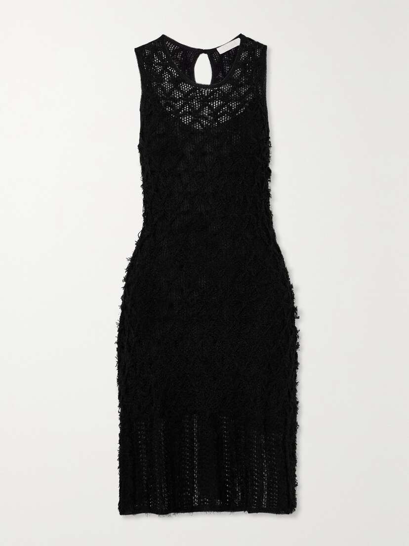 Chloé Tweed And Lace Mini Dress - x large