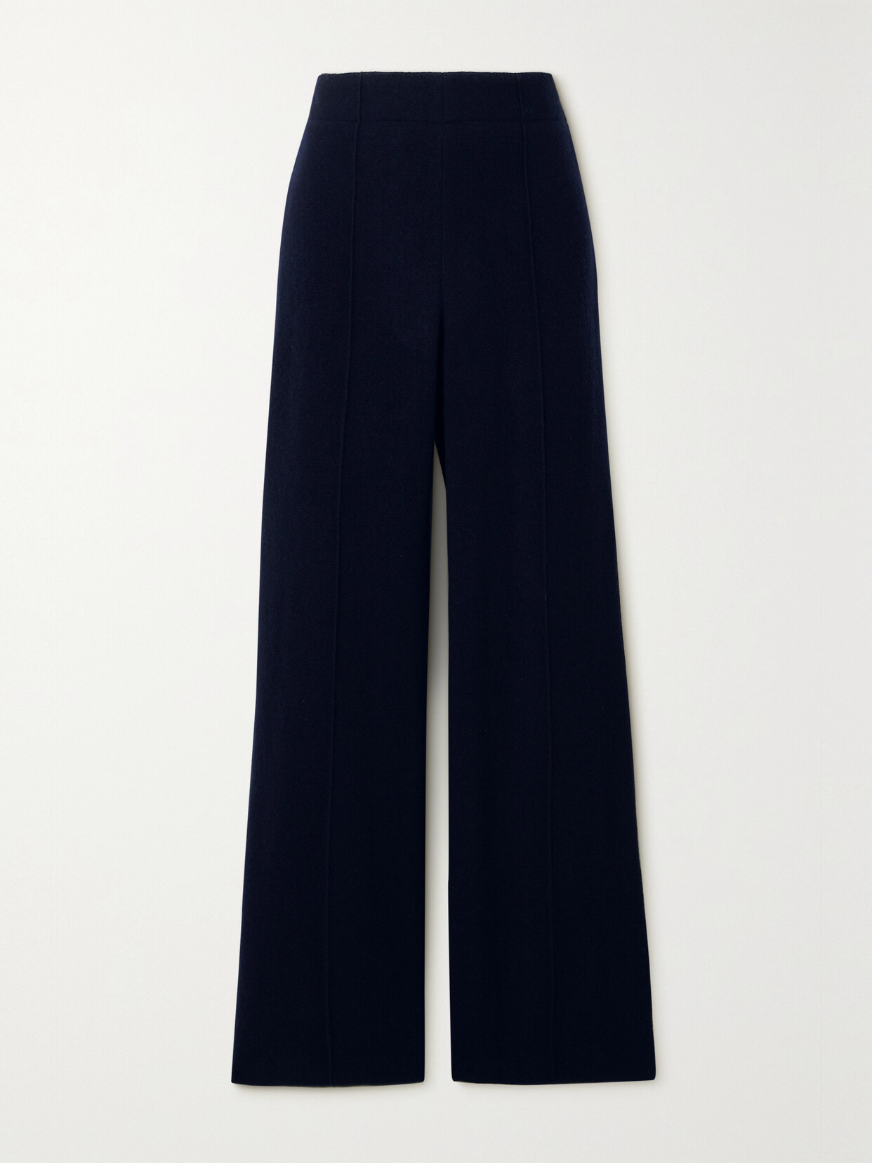 Chloé Wool And Recycled Cashmere-blend Straight-leg Pants - Blue