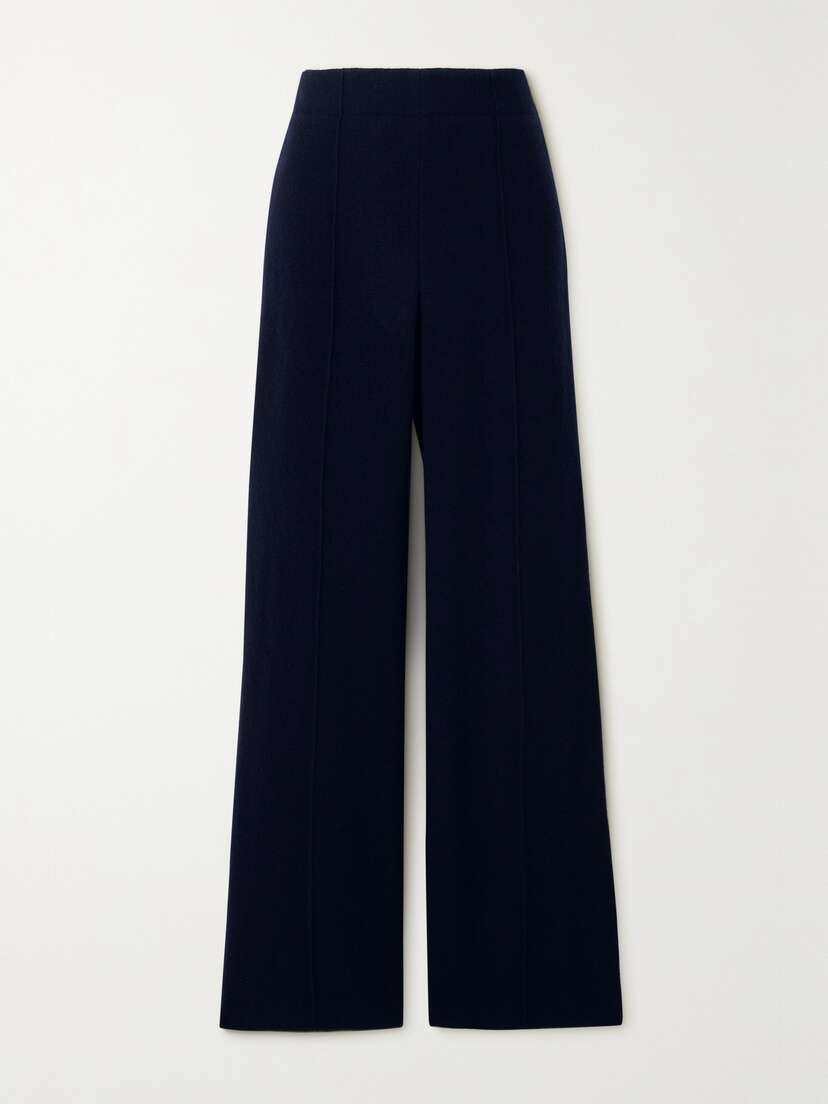 Chloé Wool And Recycled Cashmere-blend Straight-leg Pants