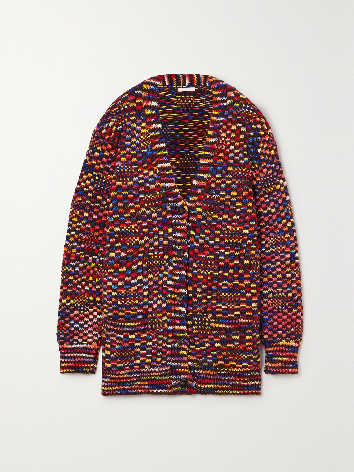Chloé Generous V Neck Cardigan Multi In Brown
