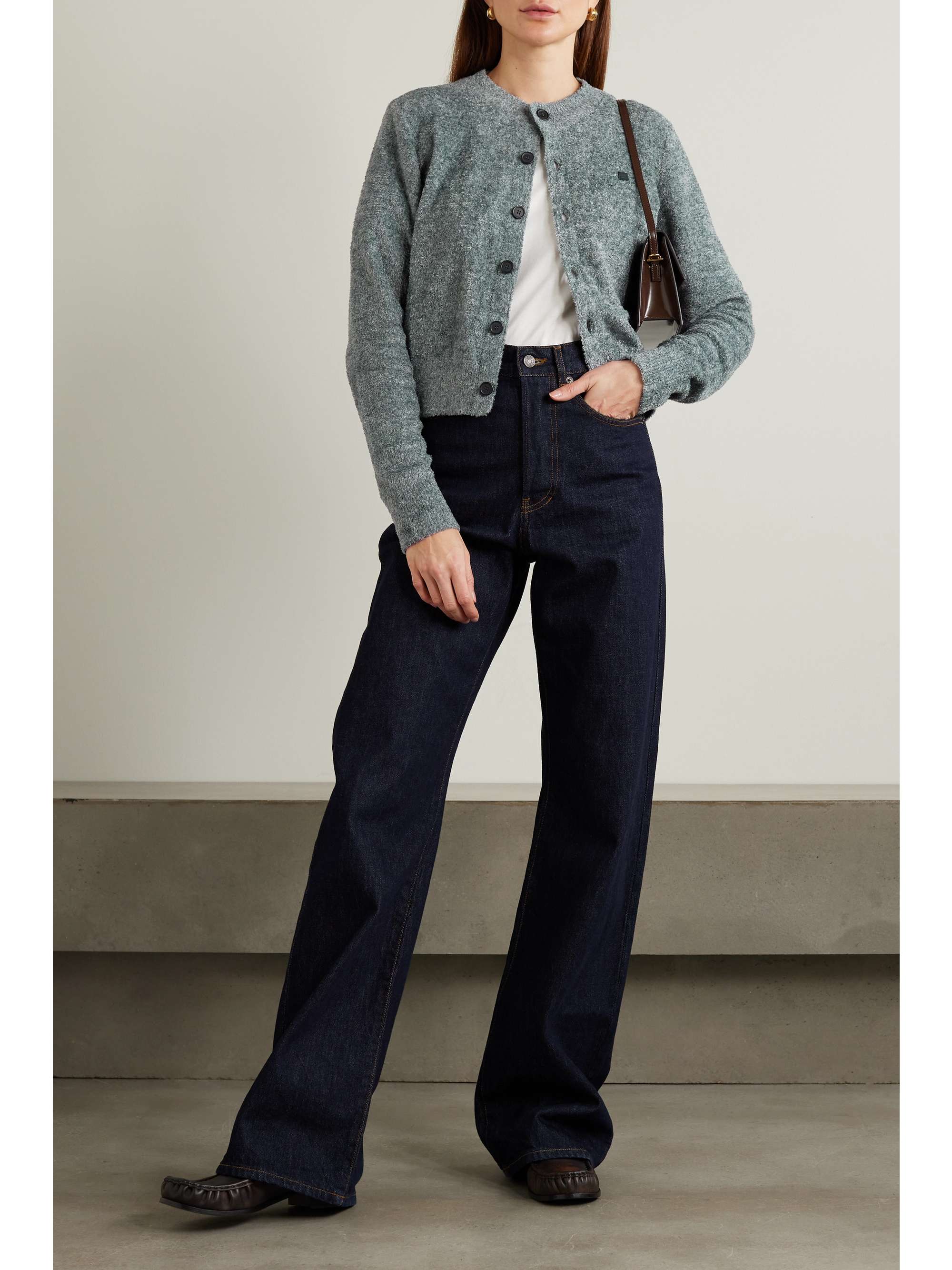 ACNE STUDIOS Appliquéd chenille cardigan | NET-A-PORTER