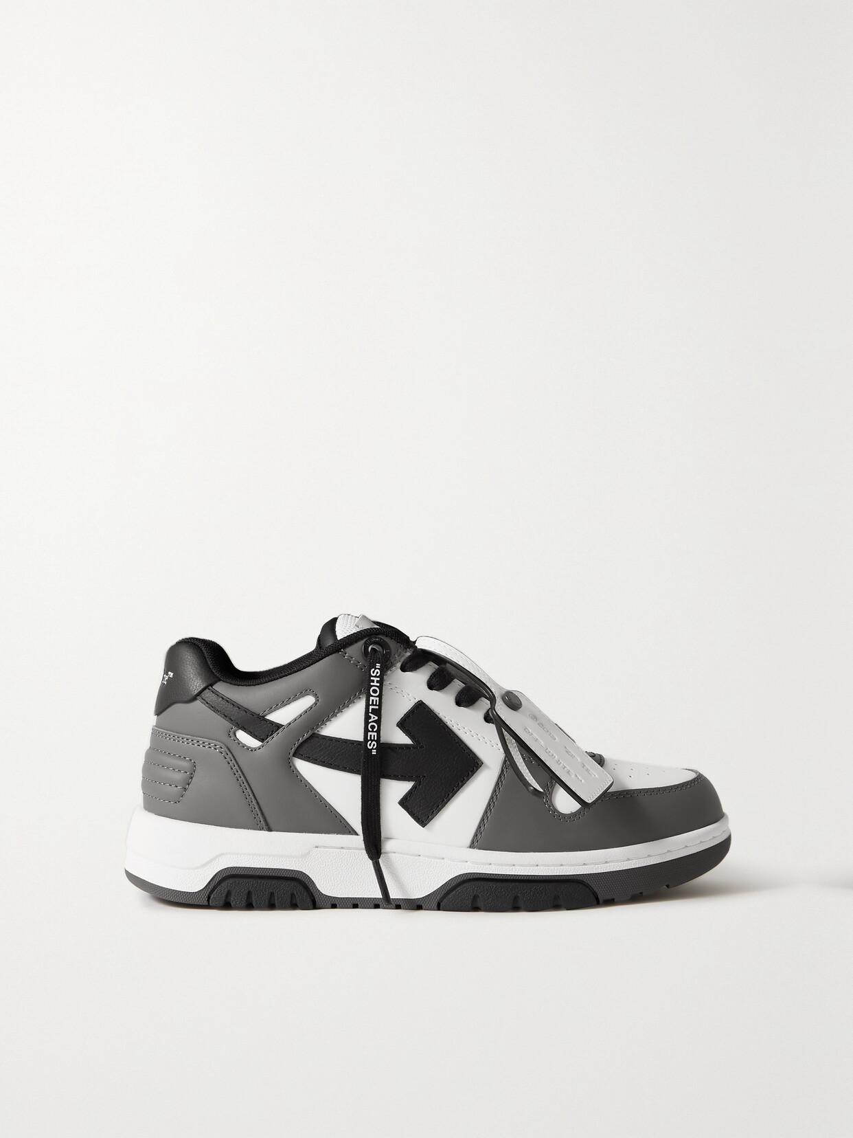 Off-White - Out Of Office Leather Sneakers - Gray