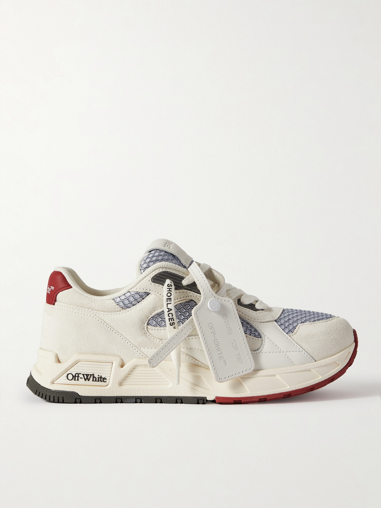 Off-White Kick Off Metallic Mesh, Suede And Leather Sneakers - IT41
