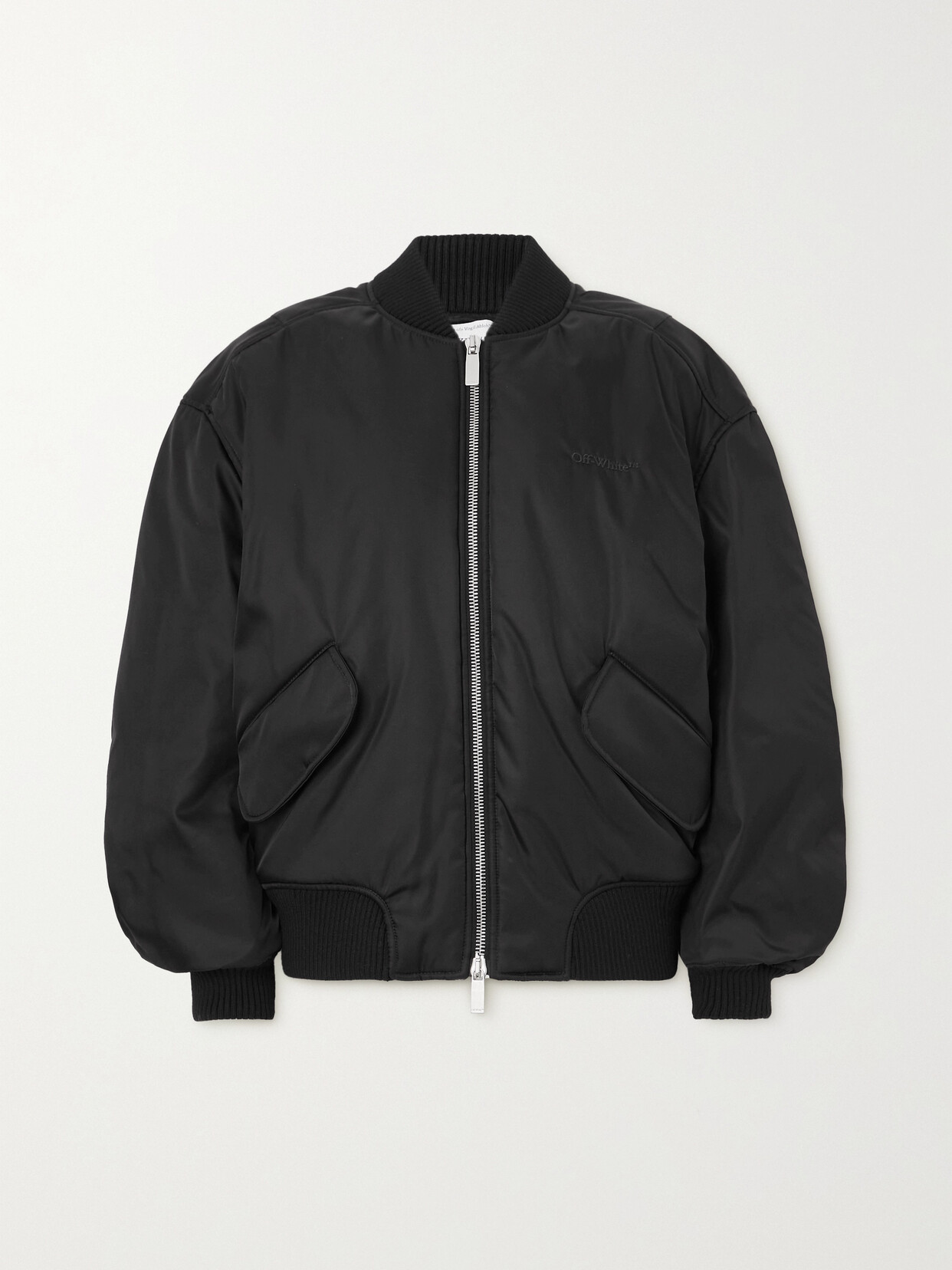 Shop Off-white Shell Embroidered Jacket In Black