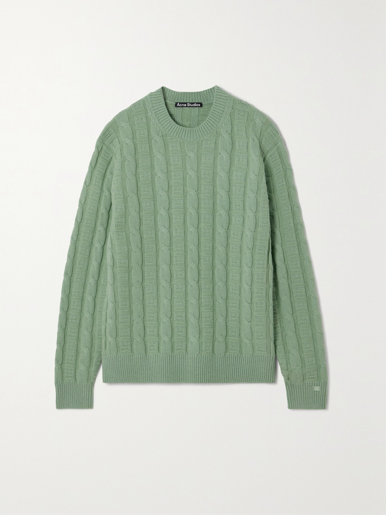 Acne Studios Cable-knit Wool-blend Jumper In Green