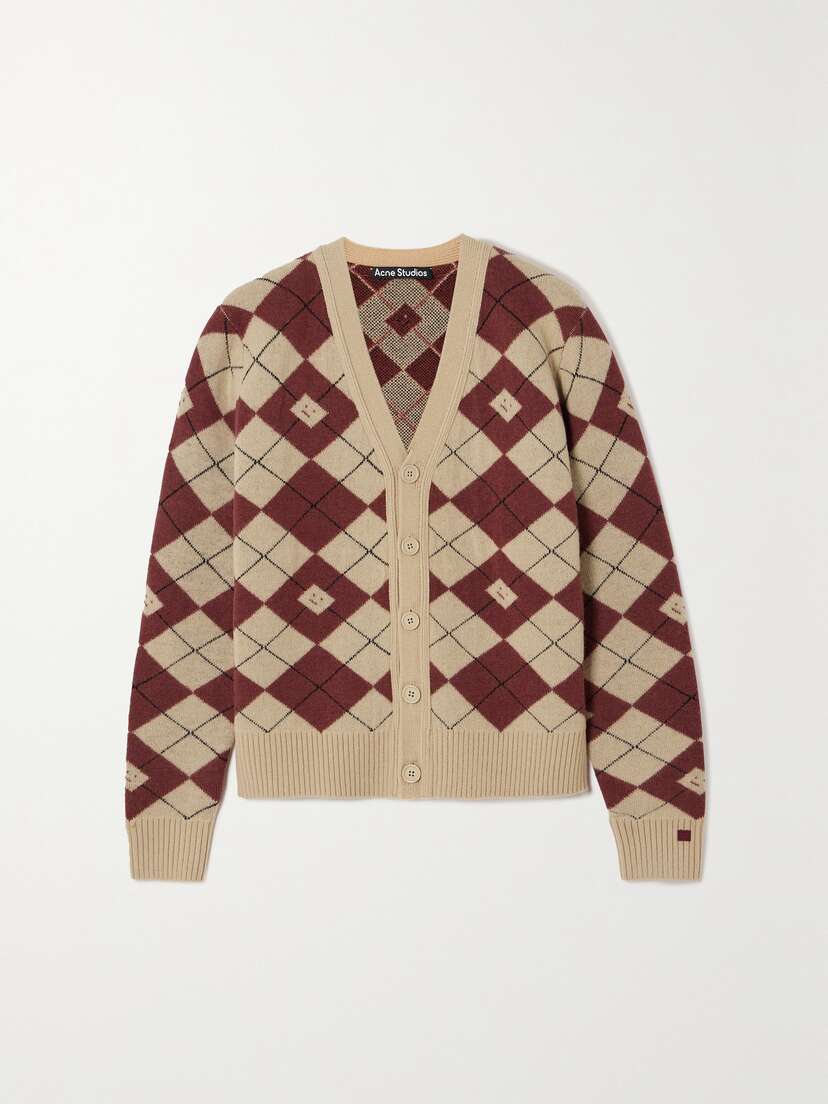 Acne Studios Argyle Wool-blend Cardigan