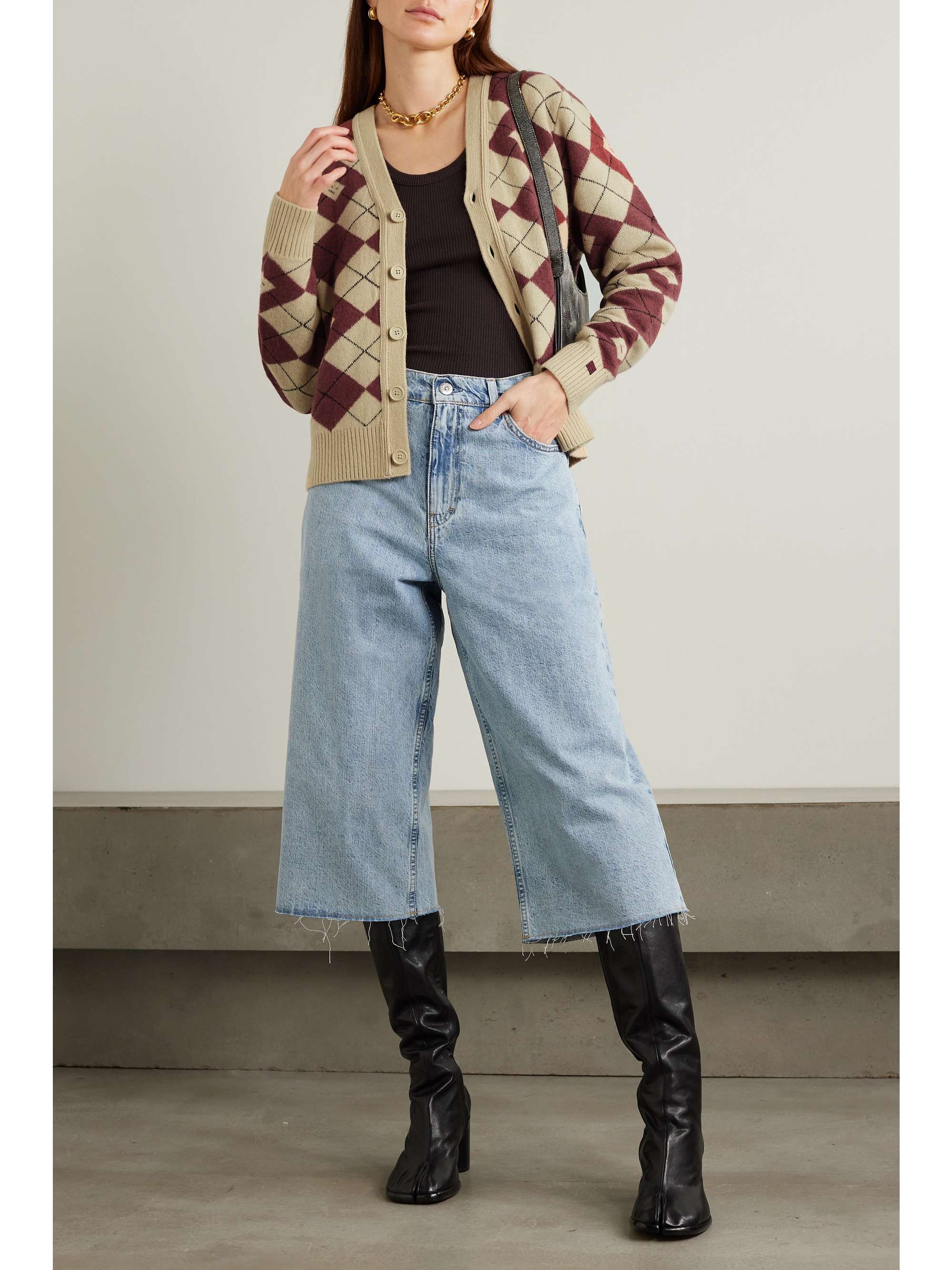 ACNE STUDIOS Argyle wool-blend cardigan | NET-A-PORTER