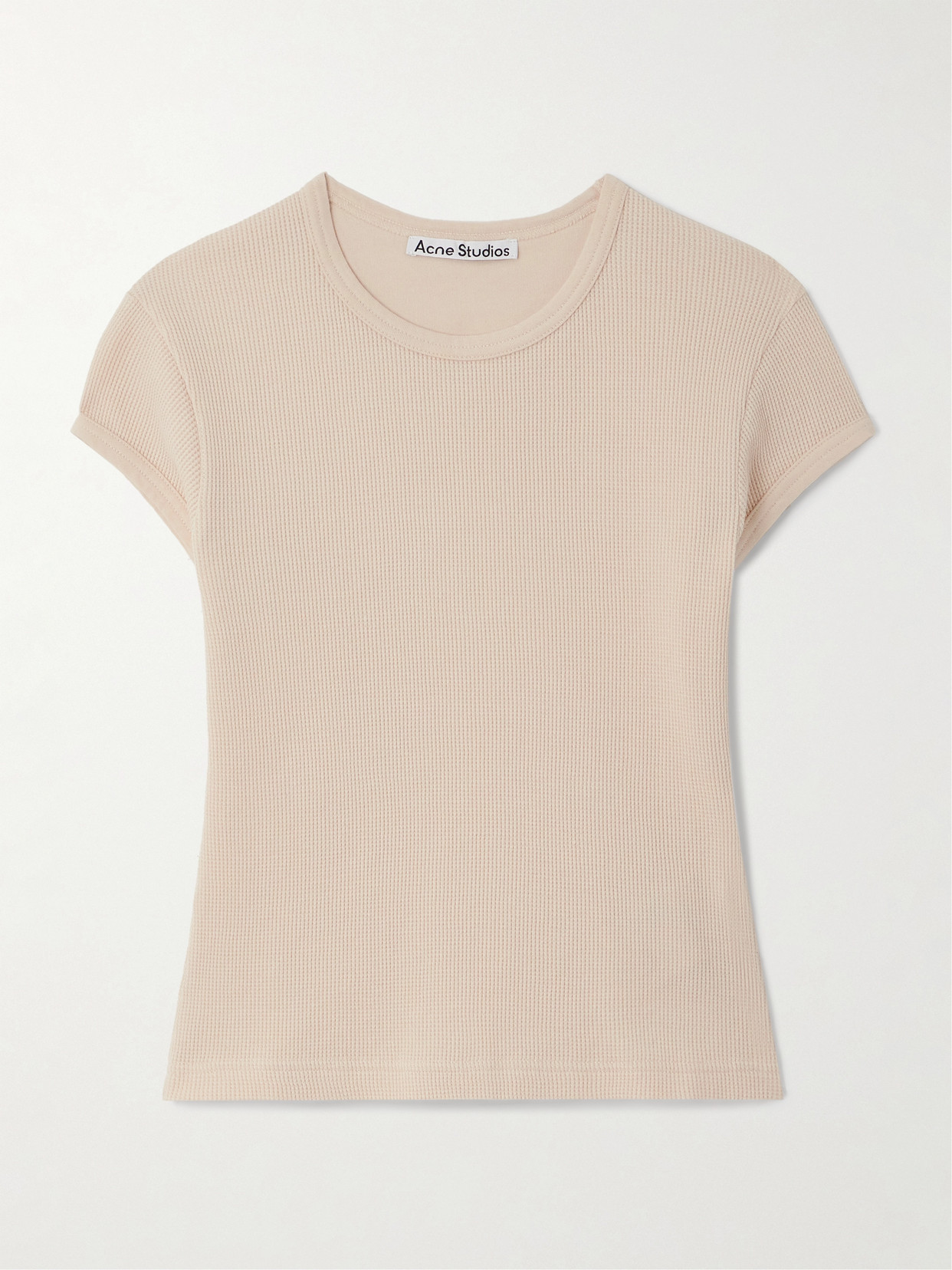 Acne Studios - Cropped Waffle-knit Cotton T-shirt - Pink