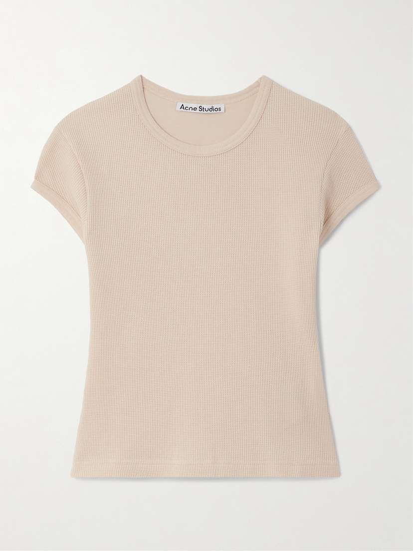 Acne Studios Cropped Waffle-knit Cotton T-shirt